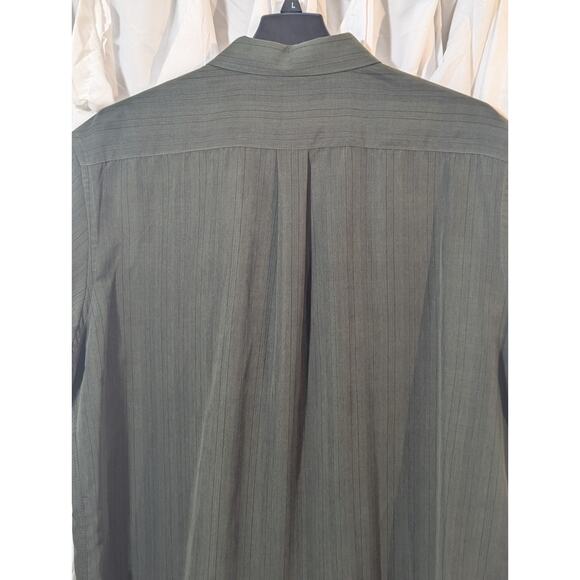 Croft & Barrow XXL Forest Green with Black Pin Stripes Short Sleeve Button Up - Picture 10 of 10